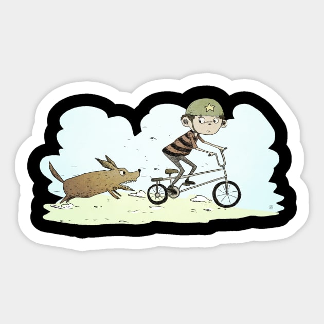 The Chase Sticker by NinoBalitaIllustration